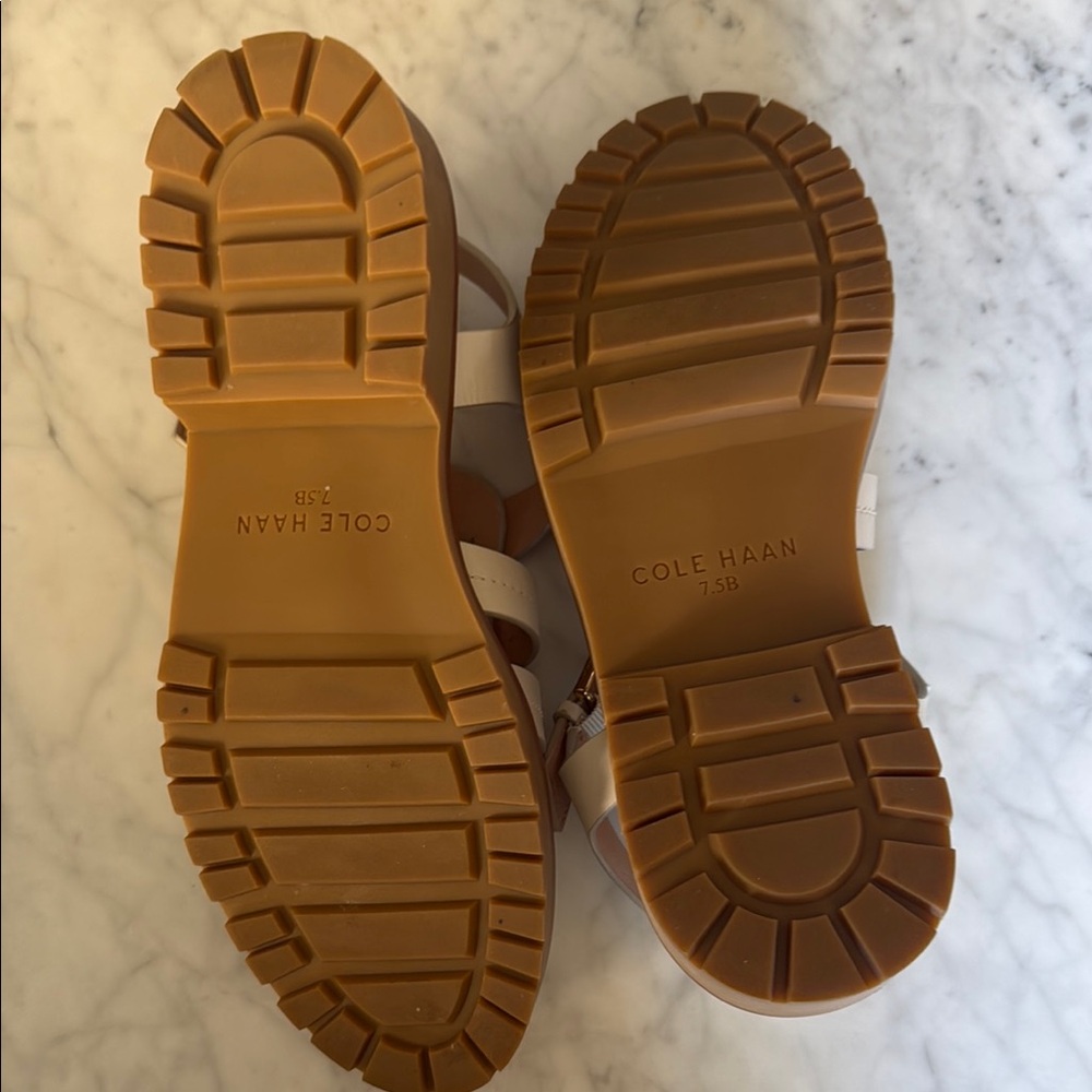 Cole Haan Women's White Leather Sandals - Picture 6 of 6